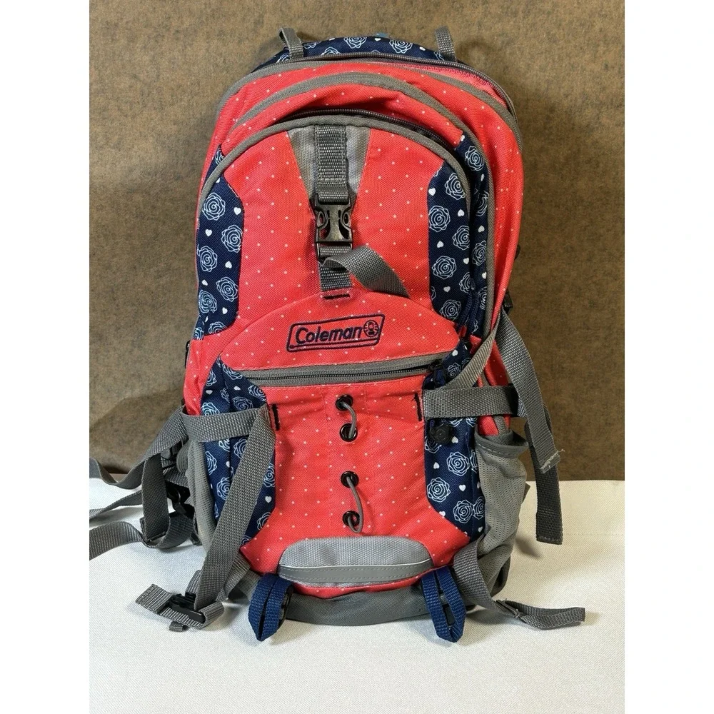 Coleman Hydration Backpack With Compass, Binoculars, Thermometer, Sunglasses EUC
